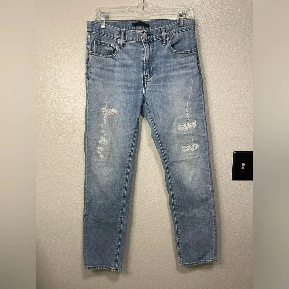 Uniqlo Men’s Distressed Medium Wash Slim Straight Jeans Size 30